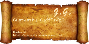 Gyarmathy Győző névjegykártya